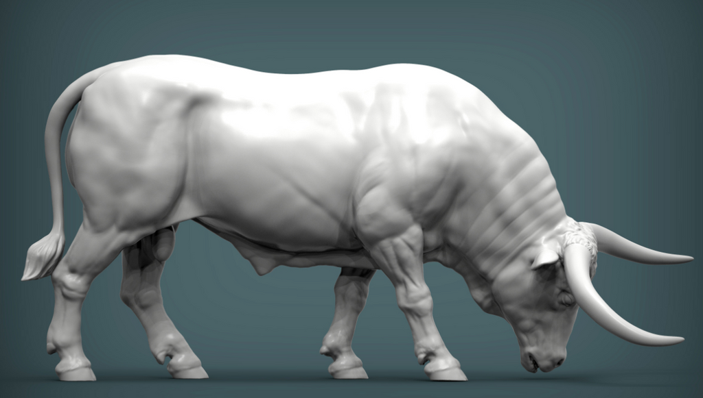 Grasendes Texas Longhorn Rind von Alexander3dart als 3D gedruckte Figur
