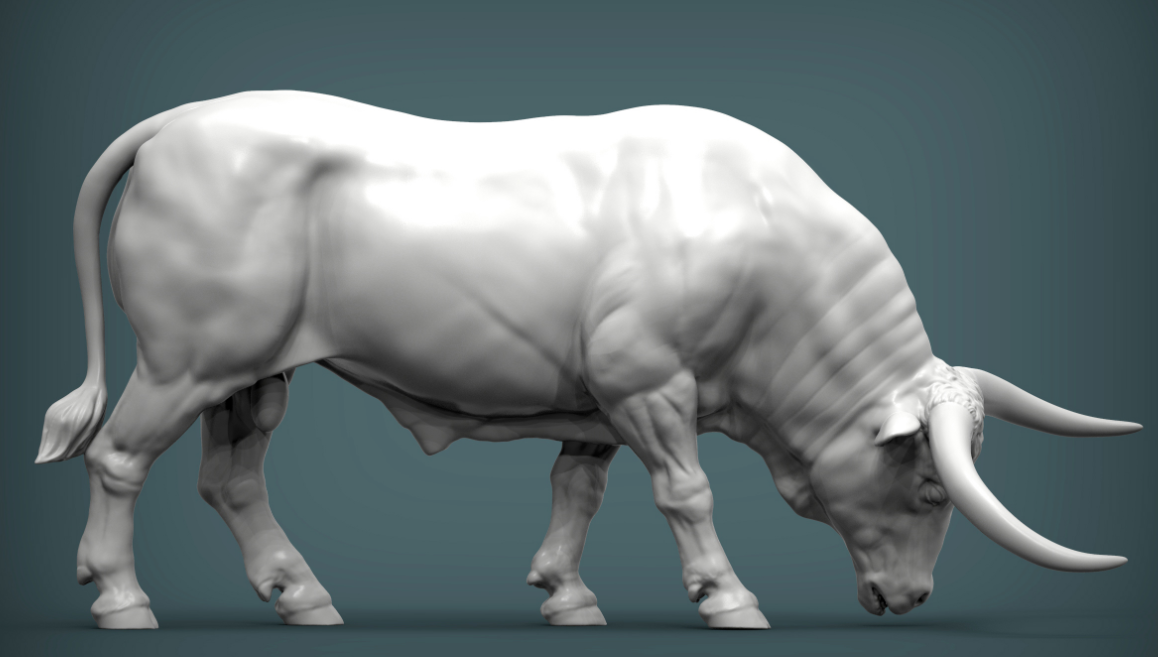 Grasendes Texas Longhorn Rind von Alexander3dart als 3D gedruckte Figur