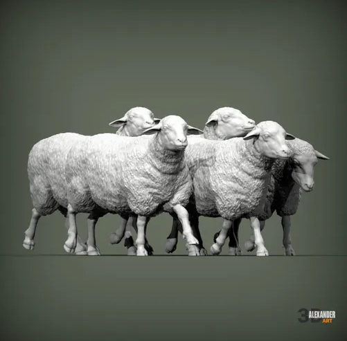 Herde Schafe von Alexander3dArt als 3D Druck