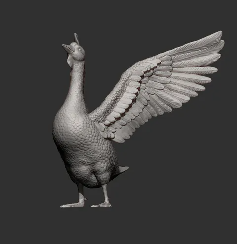 Gans schlägt mit Flügeln von Alexander3dart als 3D Druck