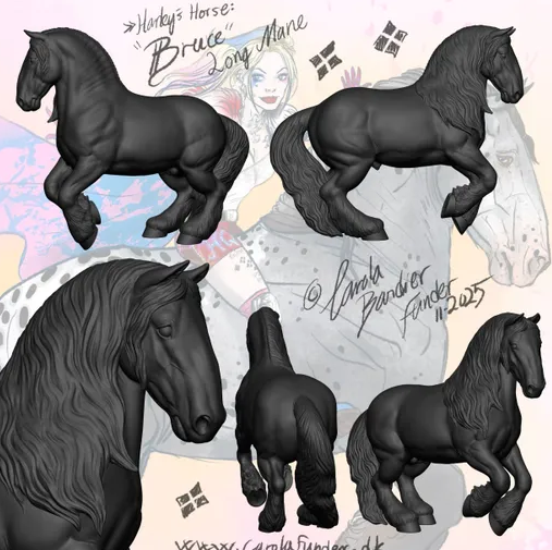 Étalon Draft Horse "Bruce" de Carola Funder en impression 3D / Disponible en 3 versions de crinière