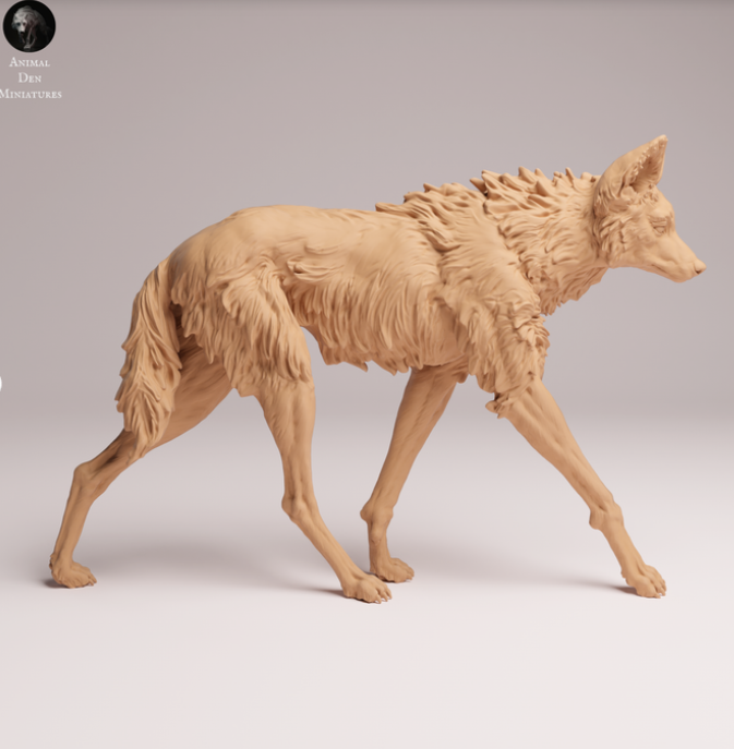 Laufender Mähnenwolf von Animals den miniatures