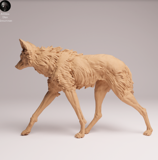 Laufender Mähnenwolf von Animals den miniatures