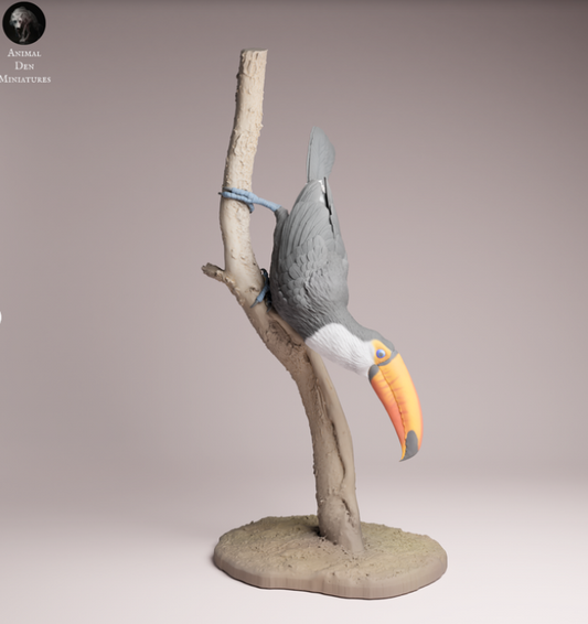 Tukan klettert Ast herunter von Animals den miniatures
