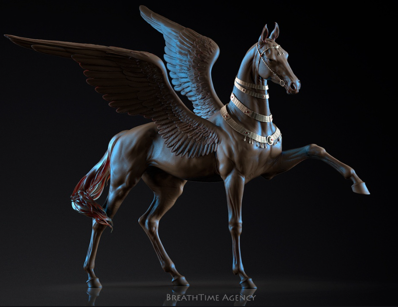 Achal Tekkiner Pegasus "Anubis" mit ägyptischem Schmuck von BreathTime