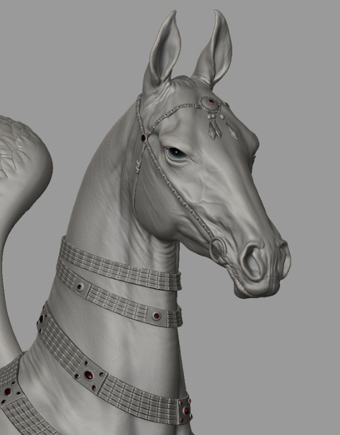 Pur-sang Akhal-Teke "Anubis" avec des bijoux égyptiens par BreathTime