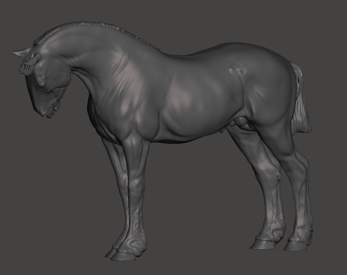 Draft Horse Hengst "Roland"  mit kurzer Mähne  von Mirek_Art als 3D Druck