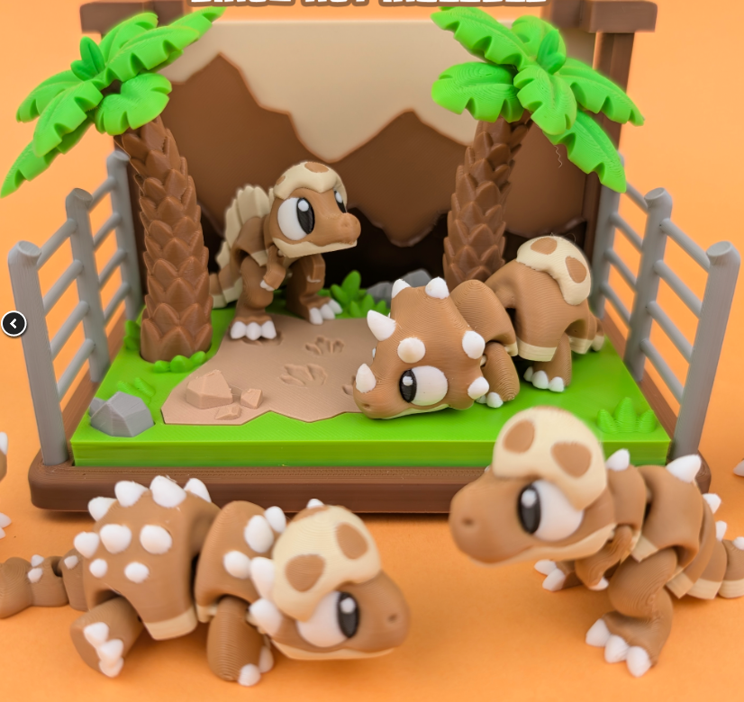 Dinosaurs with accessories from GOB3D / colorful FDM print