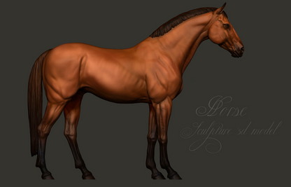 Stehende Warmblut Stute von Boppirex / Modellpferd