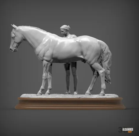 Halterin ( lucy ) Putzt ihr Pferd (Copper)