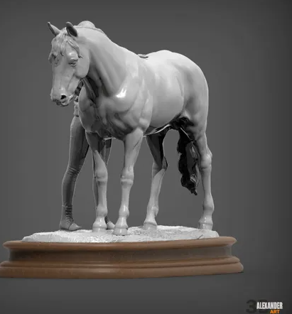 Halterin ( lucy ) Putzt ihr Pferd (Copper)