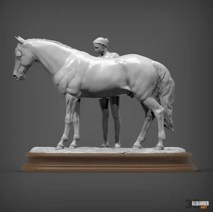 Halterin ( lucy ) Putzt ihr Pferd (Copper)