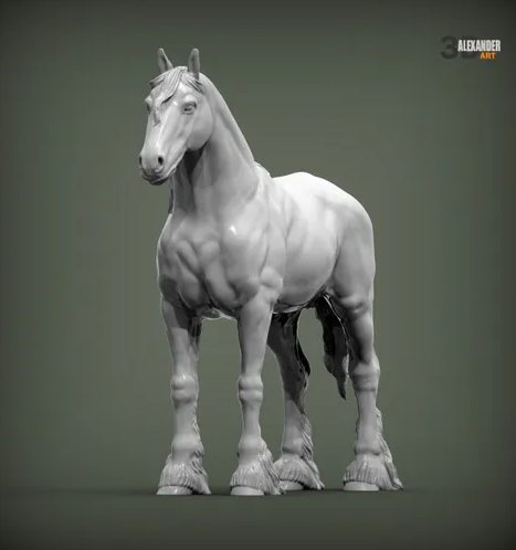Clydesdale John V.2 von Alexander3dart als 3D Druck Modellpferd