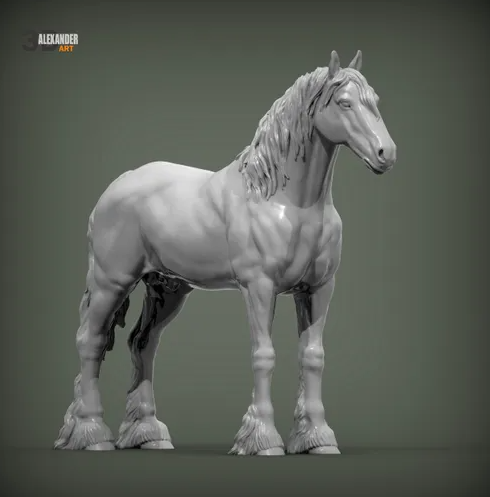 Clydesdale John V.2 von Alexander3dart als 3D Druck Modellpferd