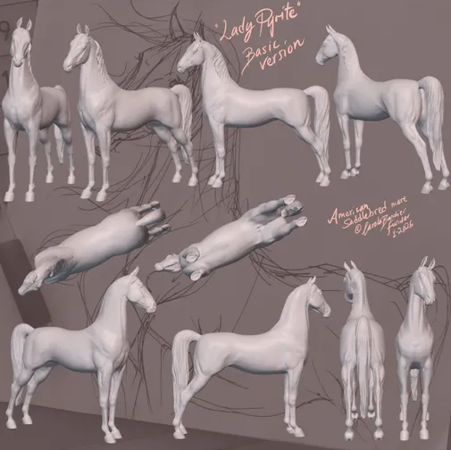 American Saddlebred mare "Lady Pyrite" by Carola Funder / model horse