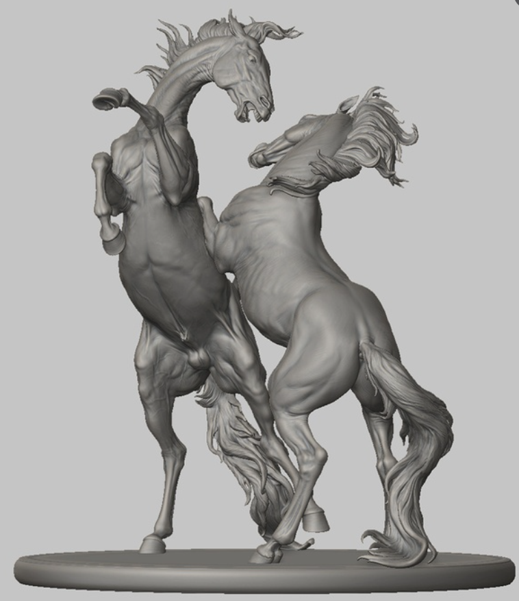 Fighting stallions from BreathTime as a model horse