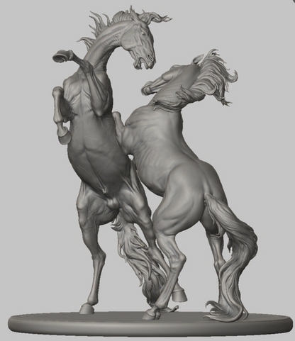 Fighting stallions from BreathTime as a model horse