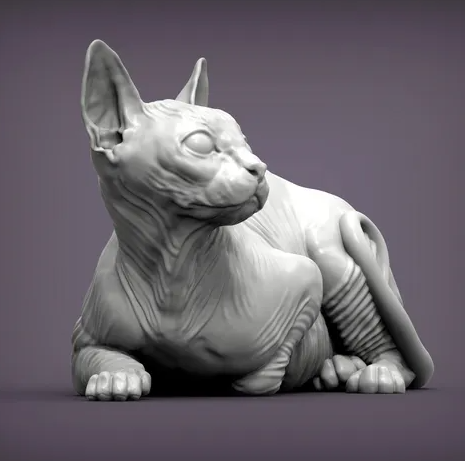 Sphynx Katze liegt von Alexander3dart als 3D Druck