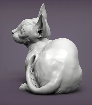 Sphynx Katze liegt von Alexander3dart als 3D Druck