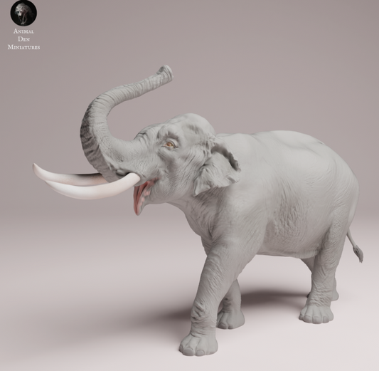 Indischer - Elefantenbulle Trötet von Animal den miniatures als 3D Druck