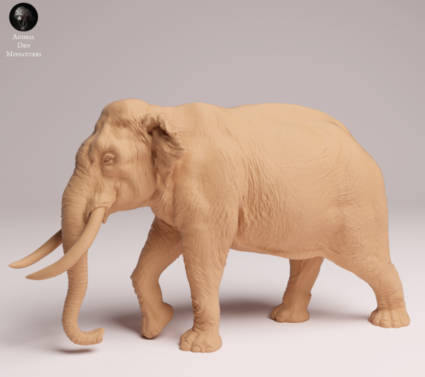Indischer - Elefantenbulle Trotet von Animal den miniatures als 3D Druck