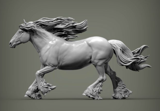 Jument Cob Windy en pleine course par Alexander3dart comme cheval miniature imprimé en 3D