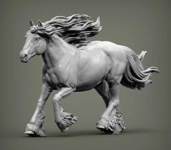 Rennende Cob Stute Windy von Alexander3dart als 3D Druck Modellpferd