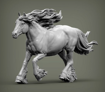 Rennende Cob Stute Windy von Alexander3dart als 3D Druck Modellpferd