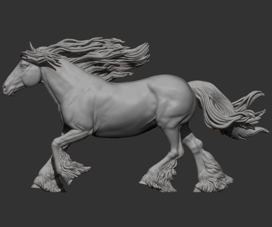 Jument Cob Windy en pleine course par Alexander3dart comme cheval miniature imprimé en 3D