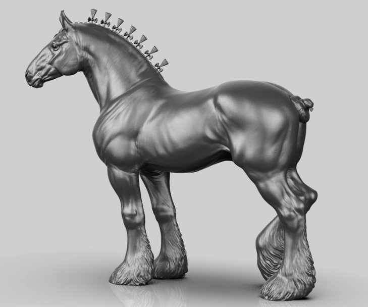 Draft Horse Stallion by BreathTime as a 3D Printed Model Horse