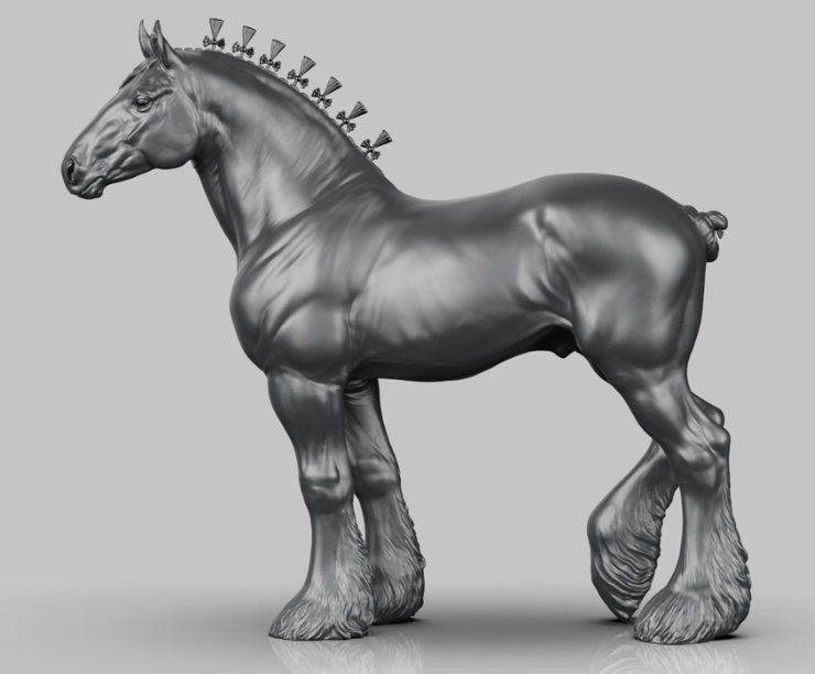 Draft Horse Stallion by BreathTime as a 3D Printed Model Horse