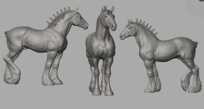 Draft Horse Stallion by BreathTime as a 3D Printed Model Horse