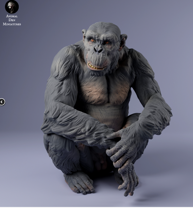 Schimpanse sitzt von Animal den miniatures