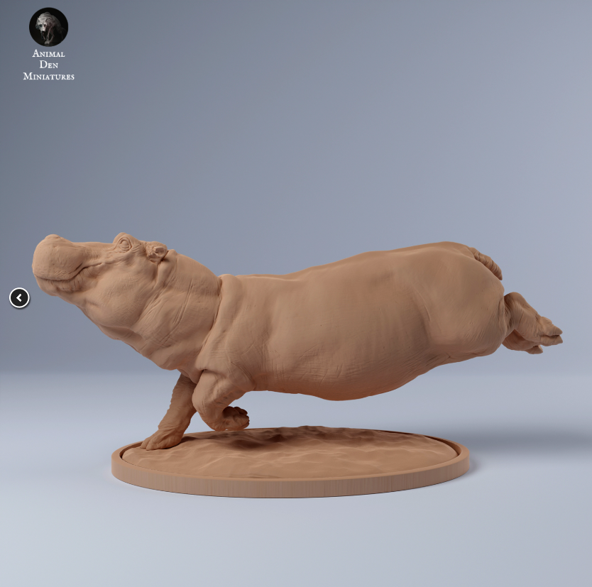 Nilpferd schwimmt von Animal den miniatures
