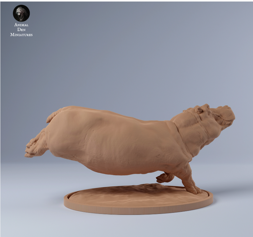 Nilpferd schwimmt von Animal den miniatures