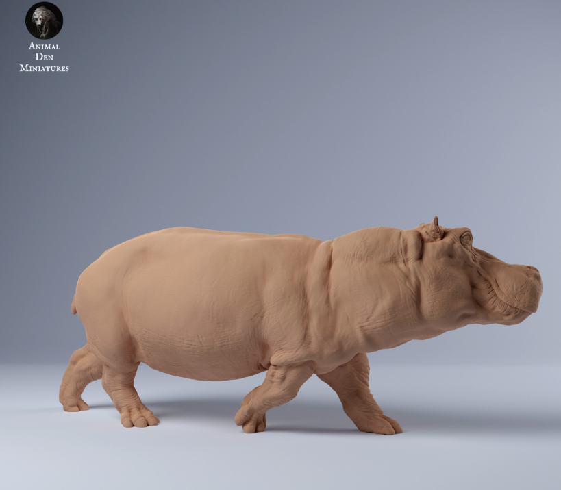 Nilpferd läuft von Animal den miniatures