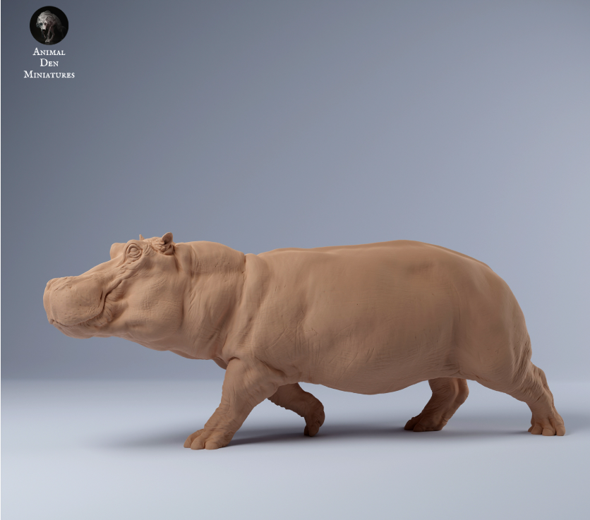 Nilpferd läuft von Animal den miniatures