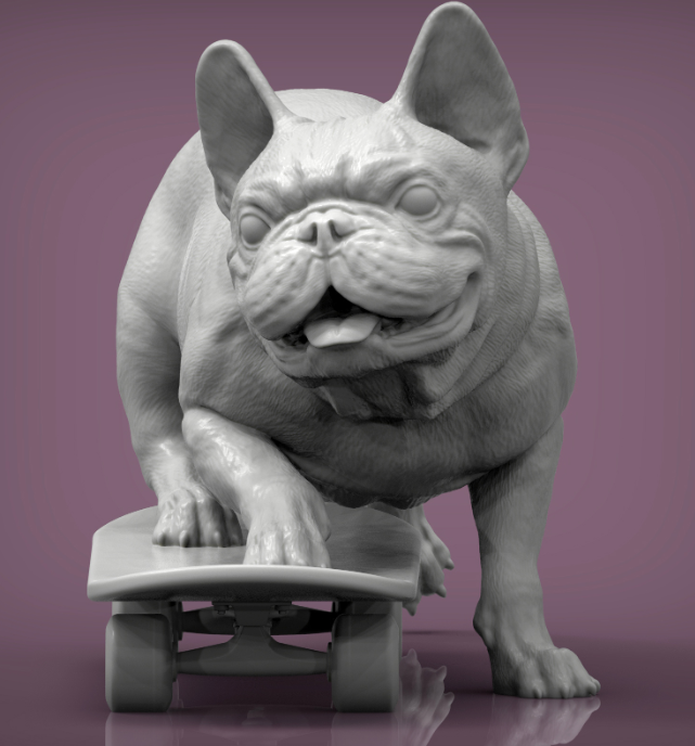 French Bulldog on Skateboard by Alexander3dArt