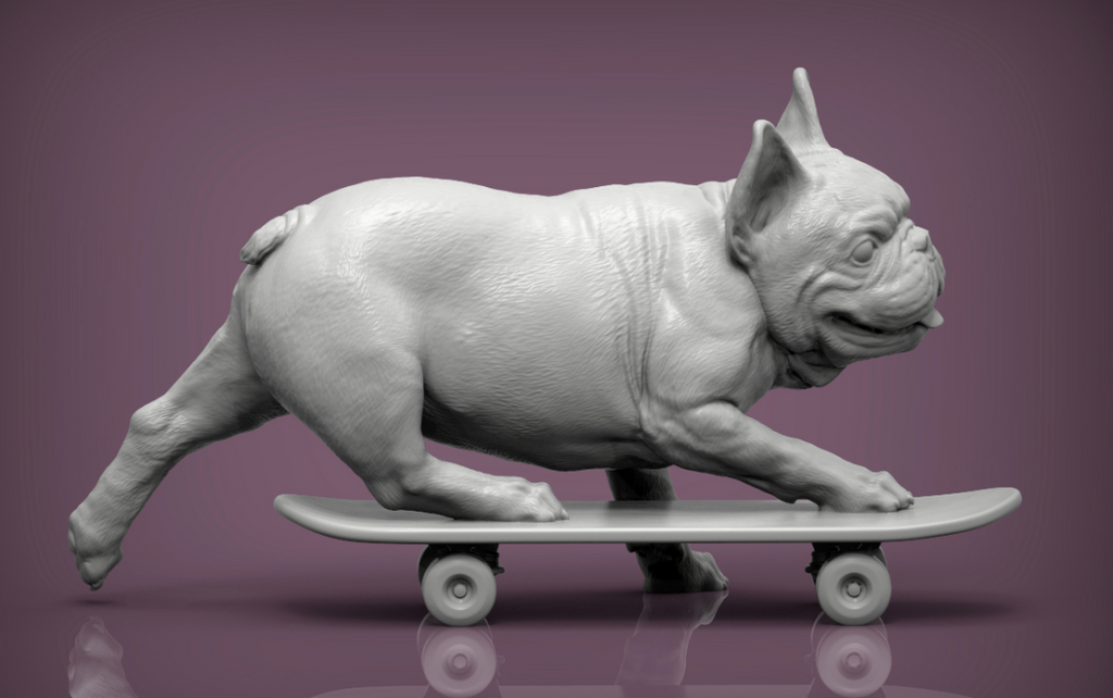 French Bulldog on Skateboard by Alexander3dArt