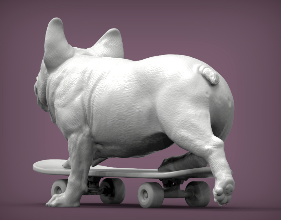 French Bulldog on Skateboard by Alexander3dArt