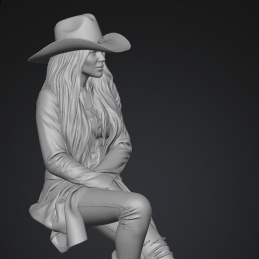 Sitting Western Rider by PotatoPonys / Figurine