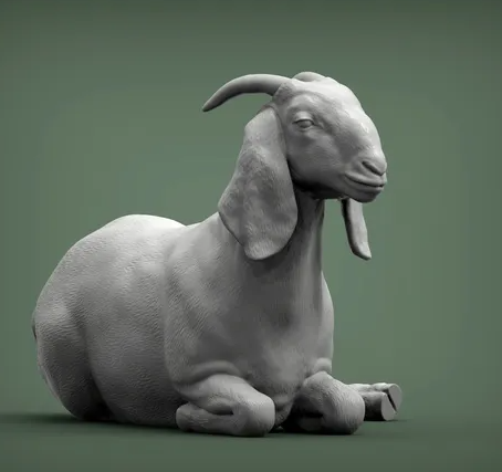 Liegende Buren Ziege von Alexander3dart / Als Miniatur-Tierfigur