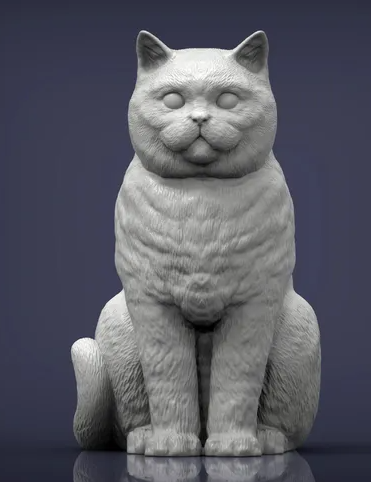Sitzende Britische Kurzhaarkatze von Alexander3dart / Als Miniatur-Tierfigur