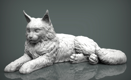 Liegende Maine Coon Katze von Alexander3dart / Als Miniatur-Tierfigur