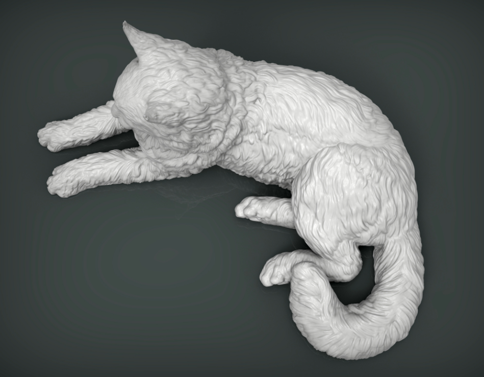 Liegende Maine Coon Katze von Alexander3dart / Als Miniatur-Tierfigur