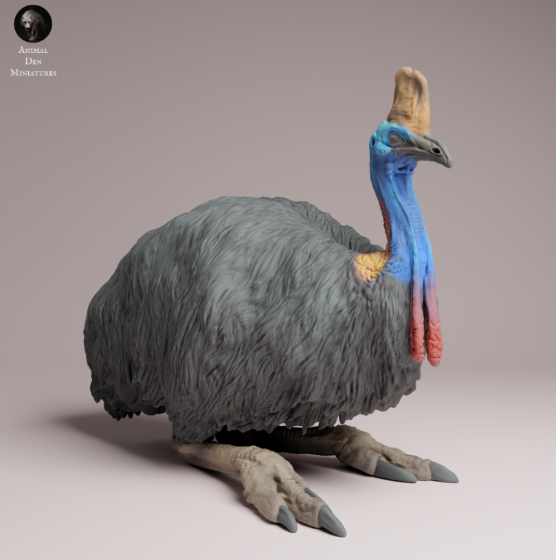 Lying Cassowary by Animal Den Miniatures / As a miniature animal figure