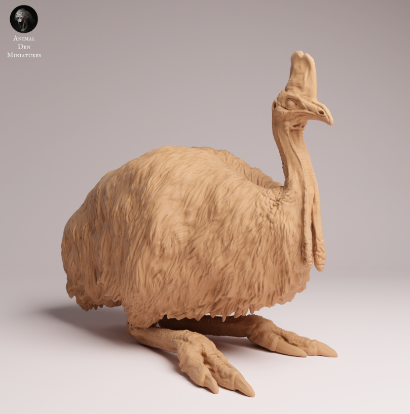 Lying Cassowary by Animal Den Miniatures / As a miniature animal figure