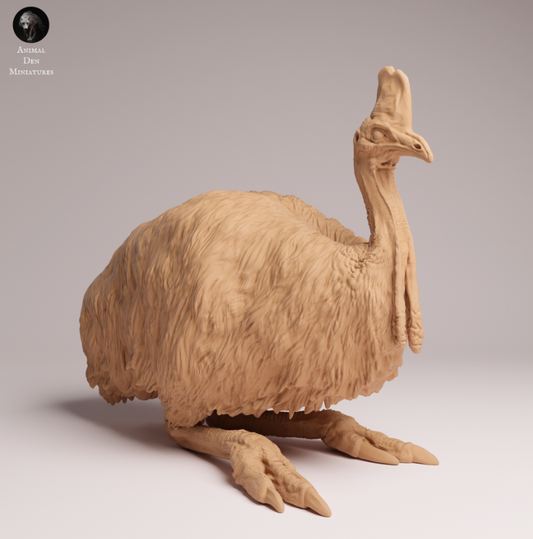 Lying Cassowary by Animal Den Miniatures / As a miniature animal figure