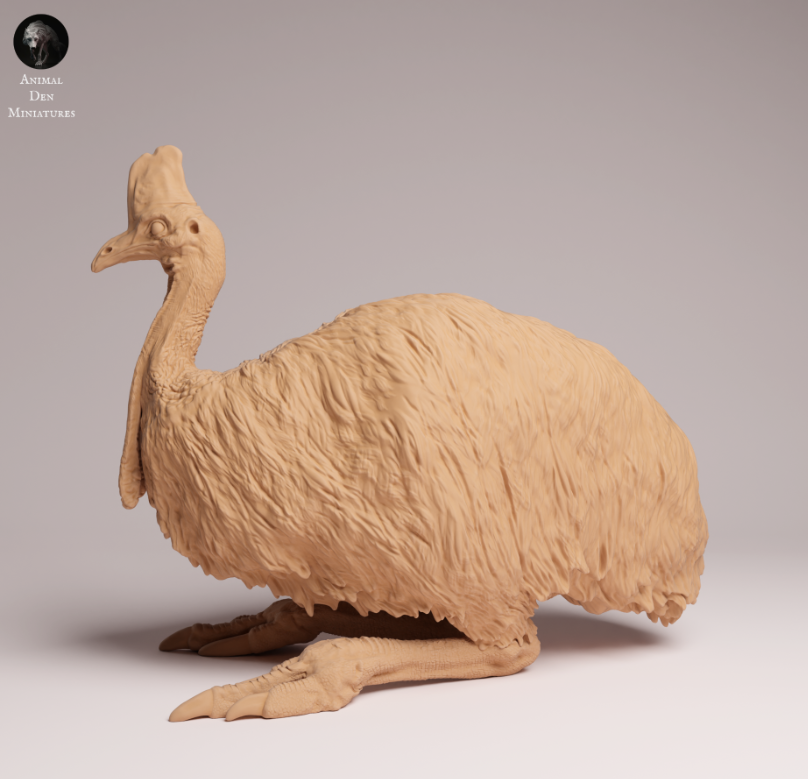 Lying Cassowary by Animal Den Miniatures / As a miniature animal figure