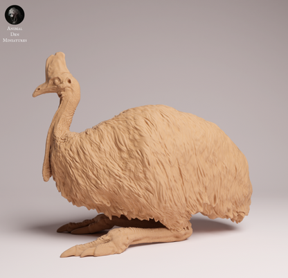 Lying Cassowary by Animal Den Miniatures / As a miniature animal figure